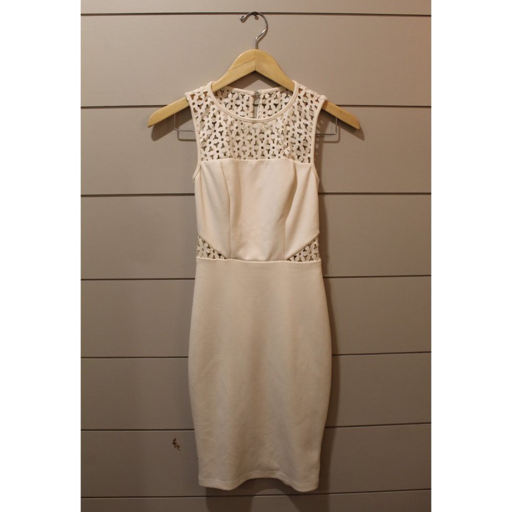 Off White Fitted Formal Dress